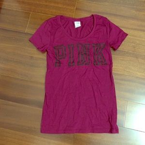 VS PINK Magenta Short Sleeve Tee